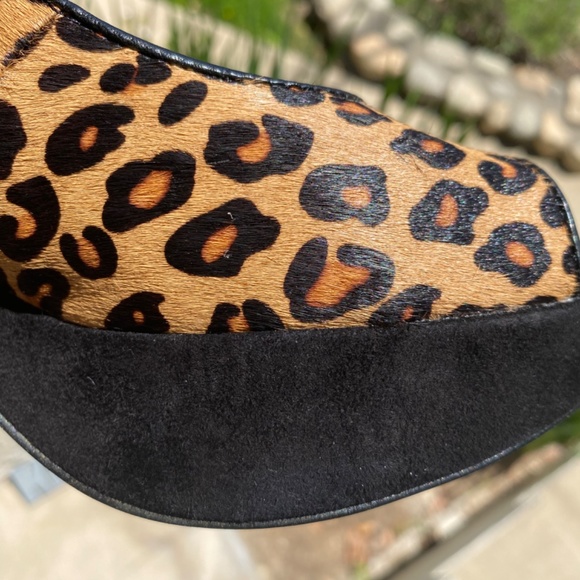 Sacha London Heel Pump Peeptoe Slingback Platform Leopard Leather Suede Elga - Picture 10 of 16